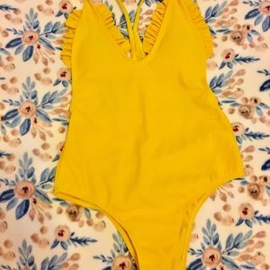 Yellow one piece swimsuit